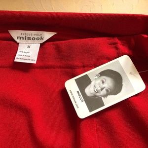 New with Tags MISOOK TRUE RED ACRYLIC SKIRT